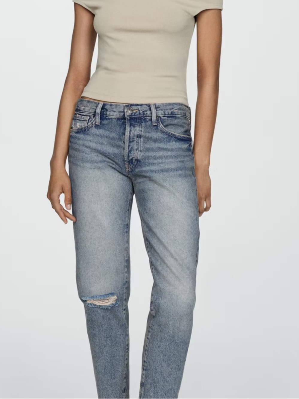 MANGO➕Distressed Girlfriend Jeans